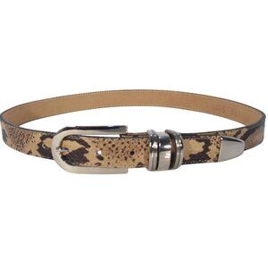 BB SIMON Vintage Python Snake Leather Belt Sz M (29"-33") - MINT - Made in SPAIN